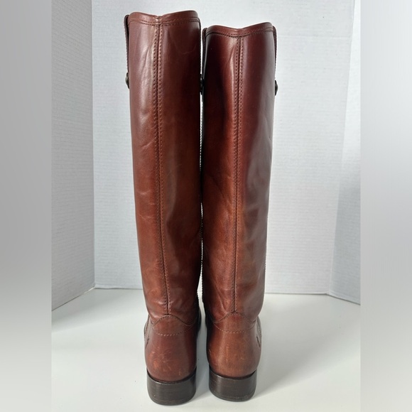 FRYE Melissa Button Cognac Brown Tan Tall Equestrian Riding Style Boots size 6.5 - Picture 7 of 11